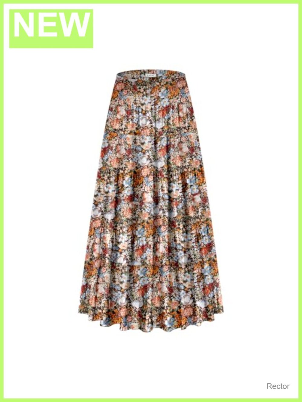 Maxi Skirt with Pockets 100% Polyester A-Line Pleated Flowy Casual